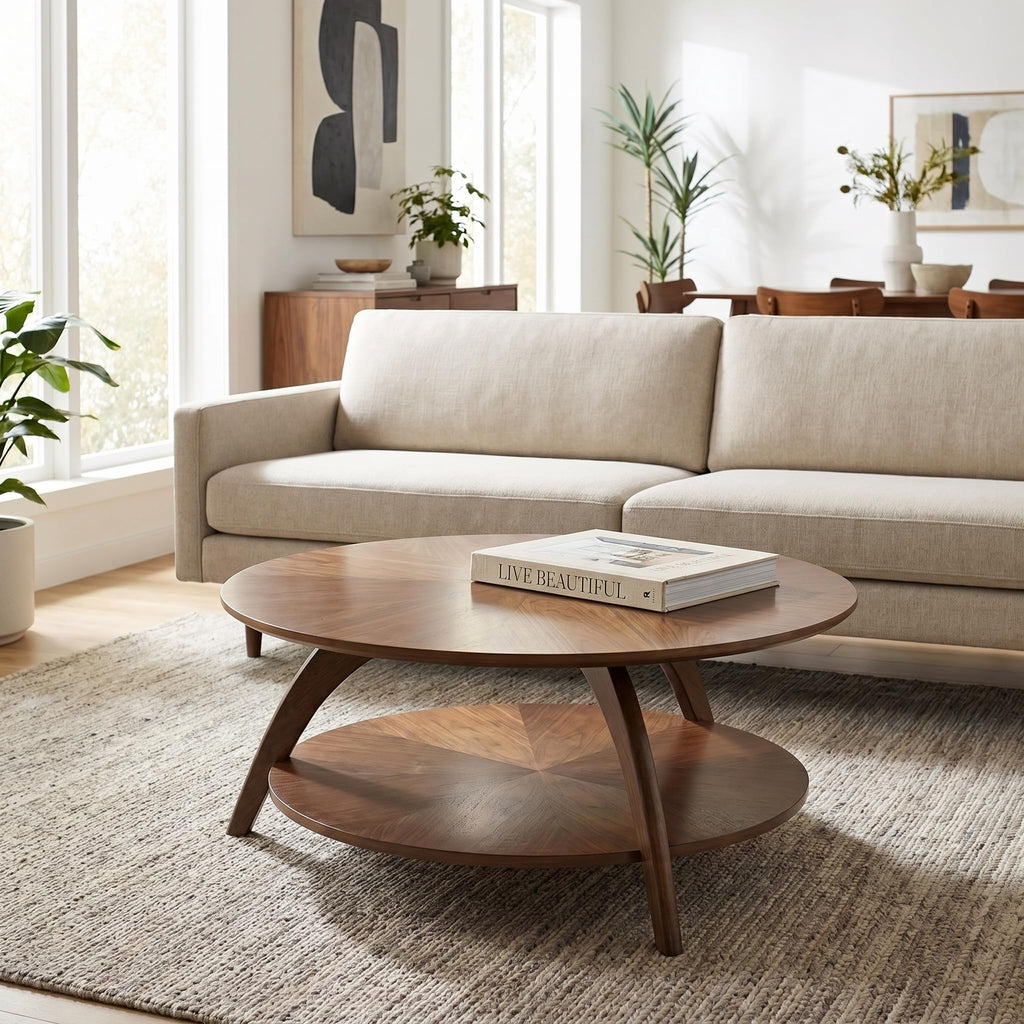 Round Wood Coffee Table D595451