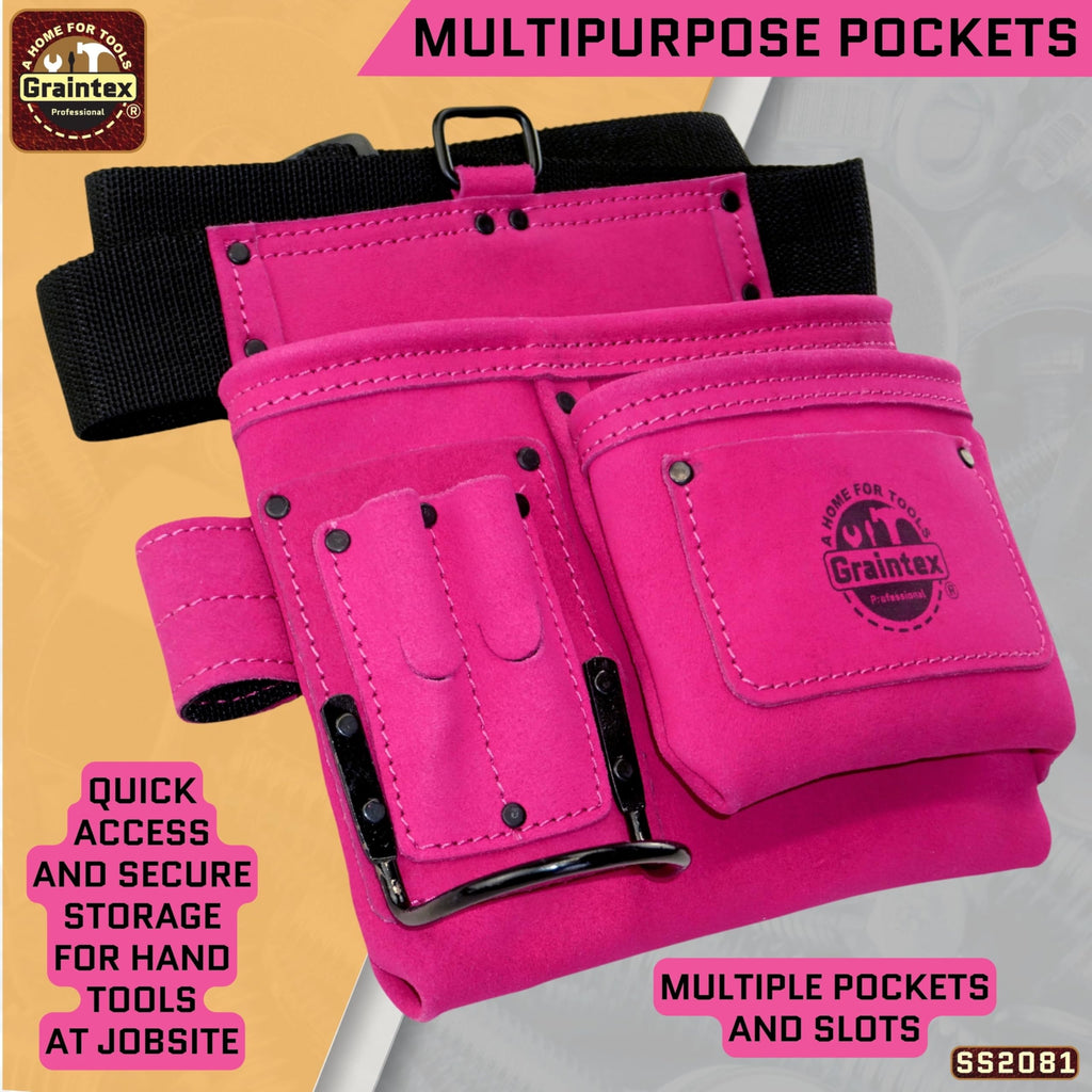 5 Pocket Suede Leather Tool Belt T9535