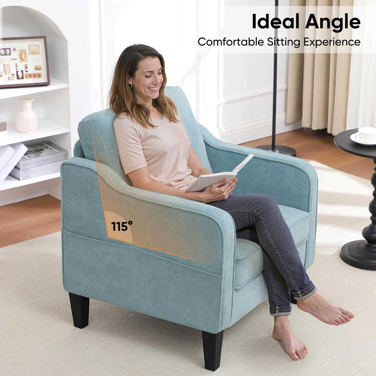 Teal Green Upholstered Accent Chairs Set of 2 D123604