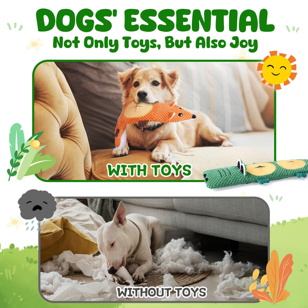 2 Pack No Stuffing Squeaky Dog Toys I8569