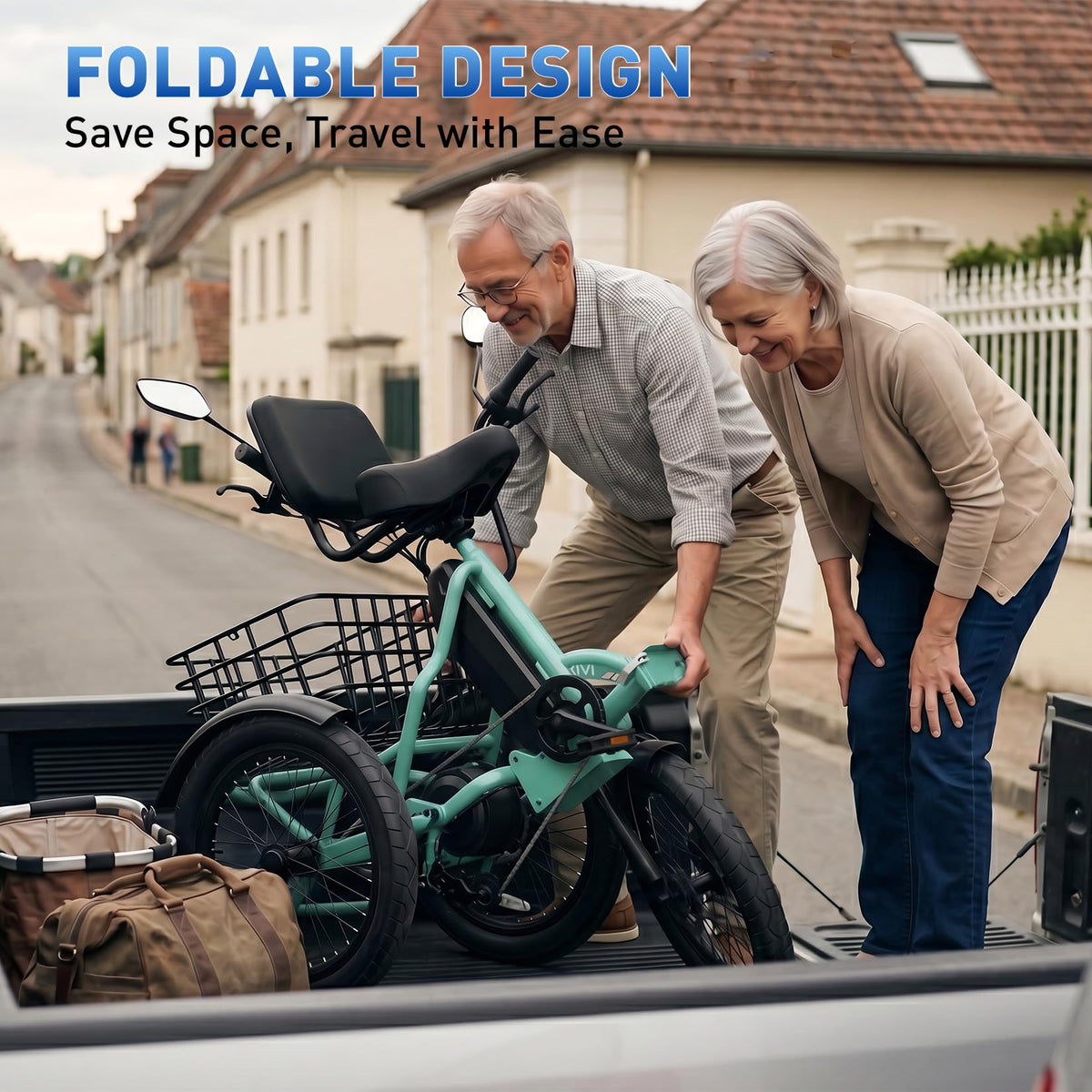 Folding Electric Tricycle 1000W 48V 18" Tire S2500