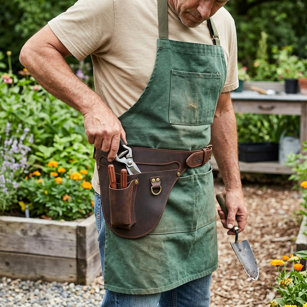 Leather 3 Pockets Adjustable Tool Belt Bag M7514