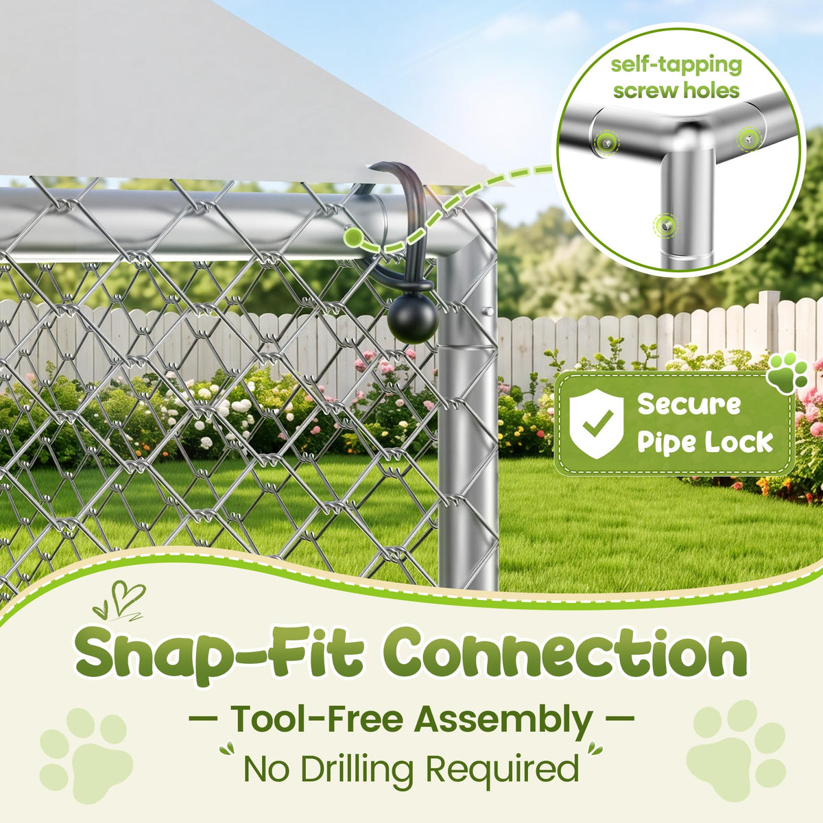 10x10 FT Heavy Duty Outdoor Dog Kennel T298