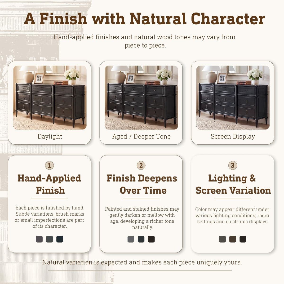 63" 9-Drawer Wood Dresser with Power Outlet, Black A246