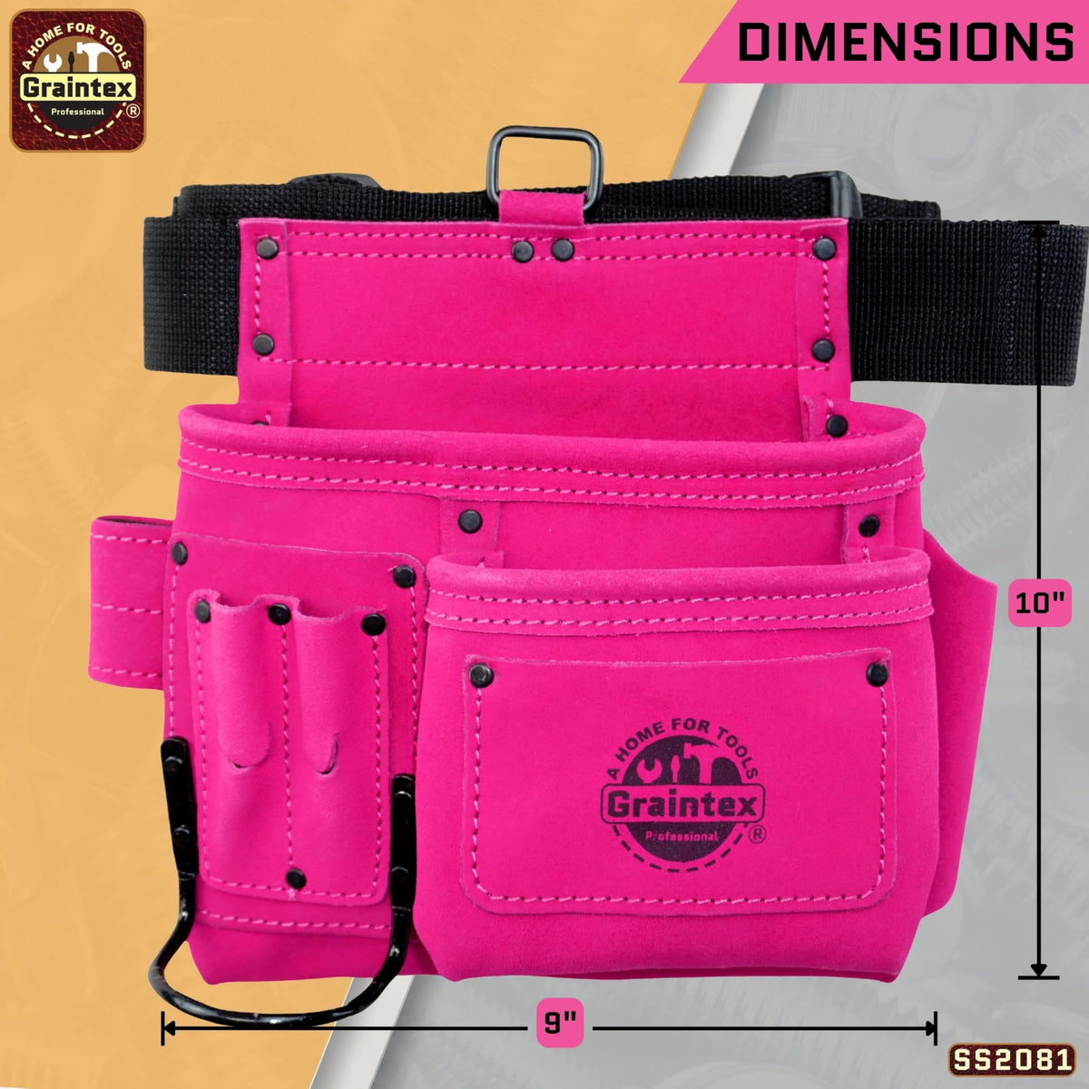 5 Pocket Suede Leather Tool Belt T9535