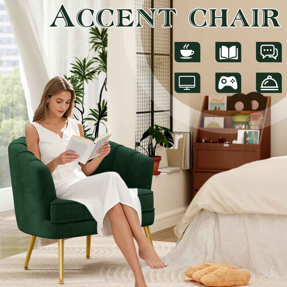 Velvet Accent Chair D58654