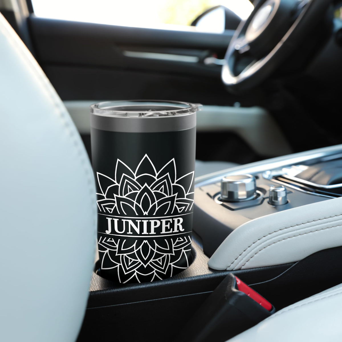 Black White Stainless Steel Insulated Travel Mug S6948