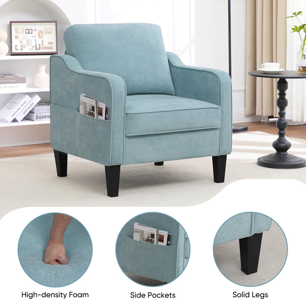 Teal Green Upholstered Accent Chairs Set of 2 D123604