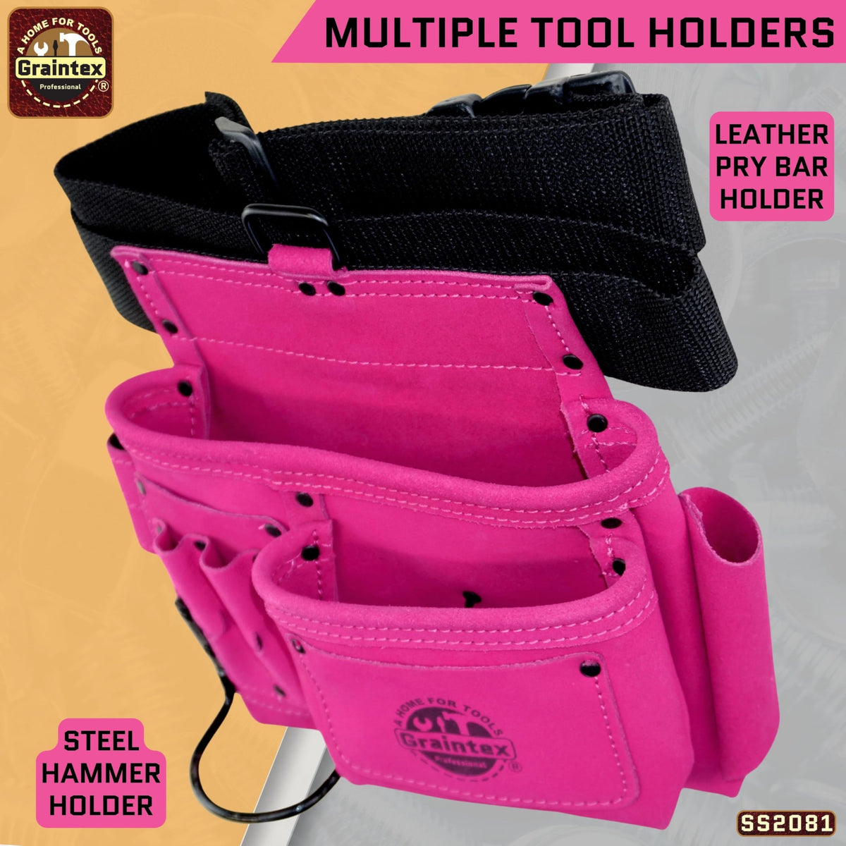 5 Pocket Suede Leather Tool Belt T9535