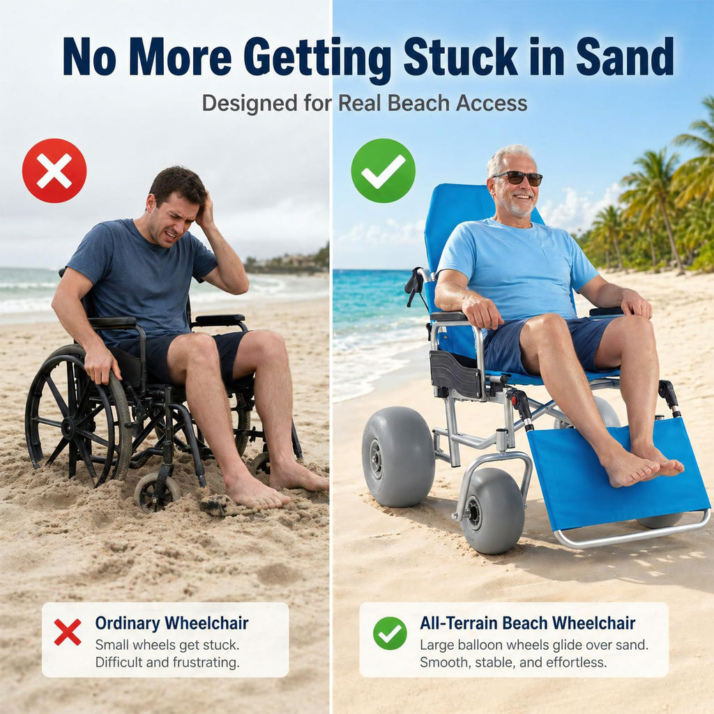 Beach Wheelchair with Balloon Tires I6736