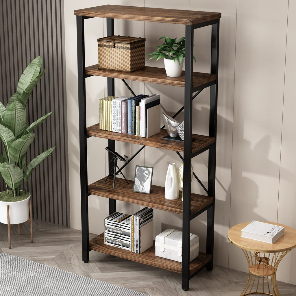 5-Tier Solid Wood Bookshelf Y97559