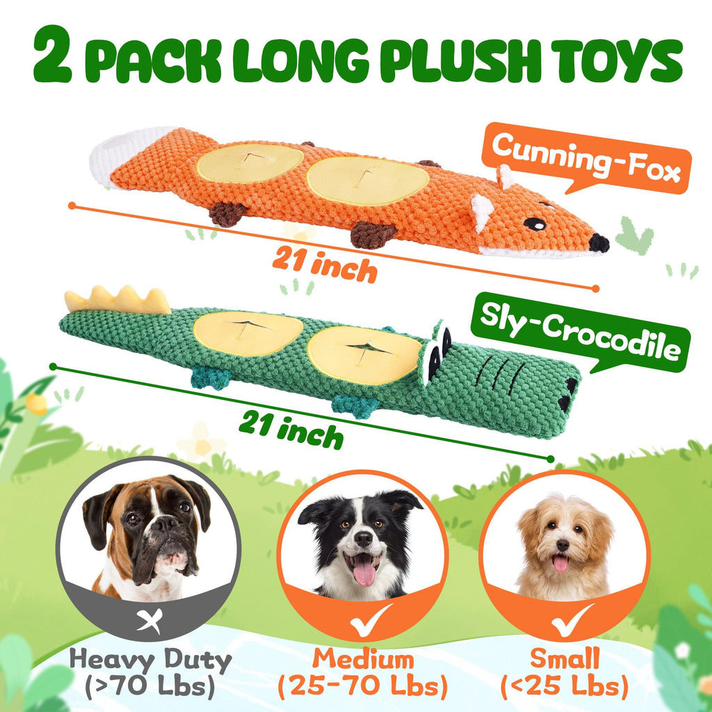 2 Pack No Stuffing Squeaky Dog Toys I8569