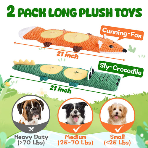 2 Pack No Stuffing Squeaky Dog Toys I8569