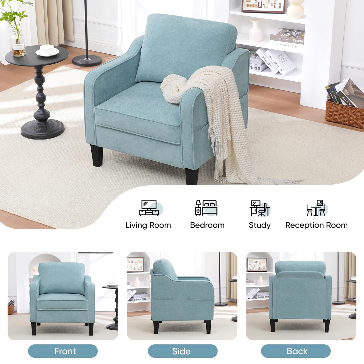 Teal Green Upholstered Accent Chairs Set of 2 D123604