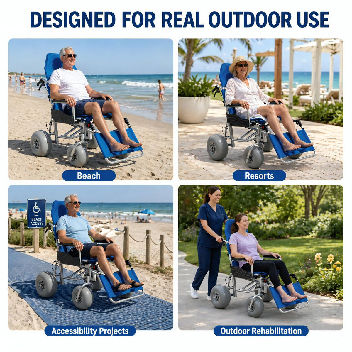 Beach Wheelchair with Balloon Tires I6736