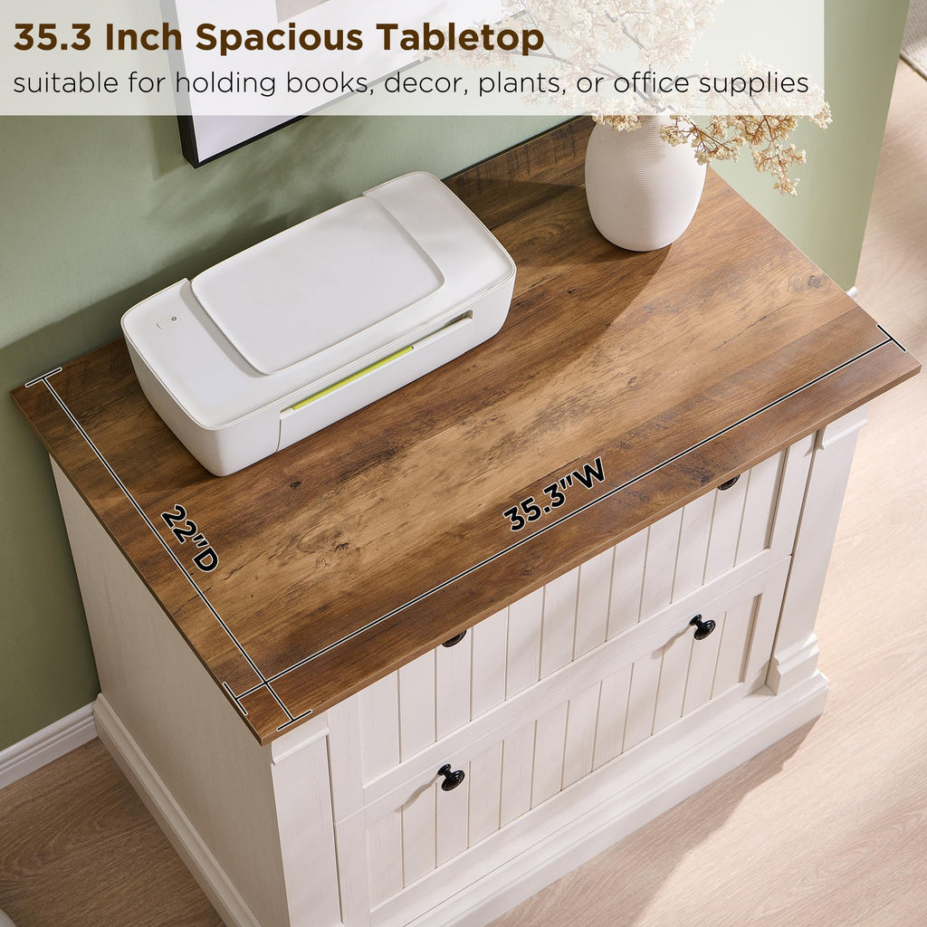 Antique White 2 Drawer File Cabinet R985