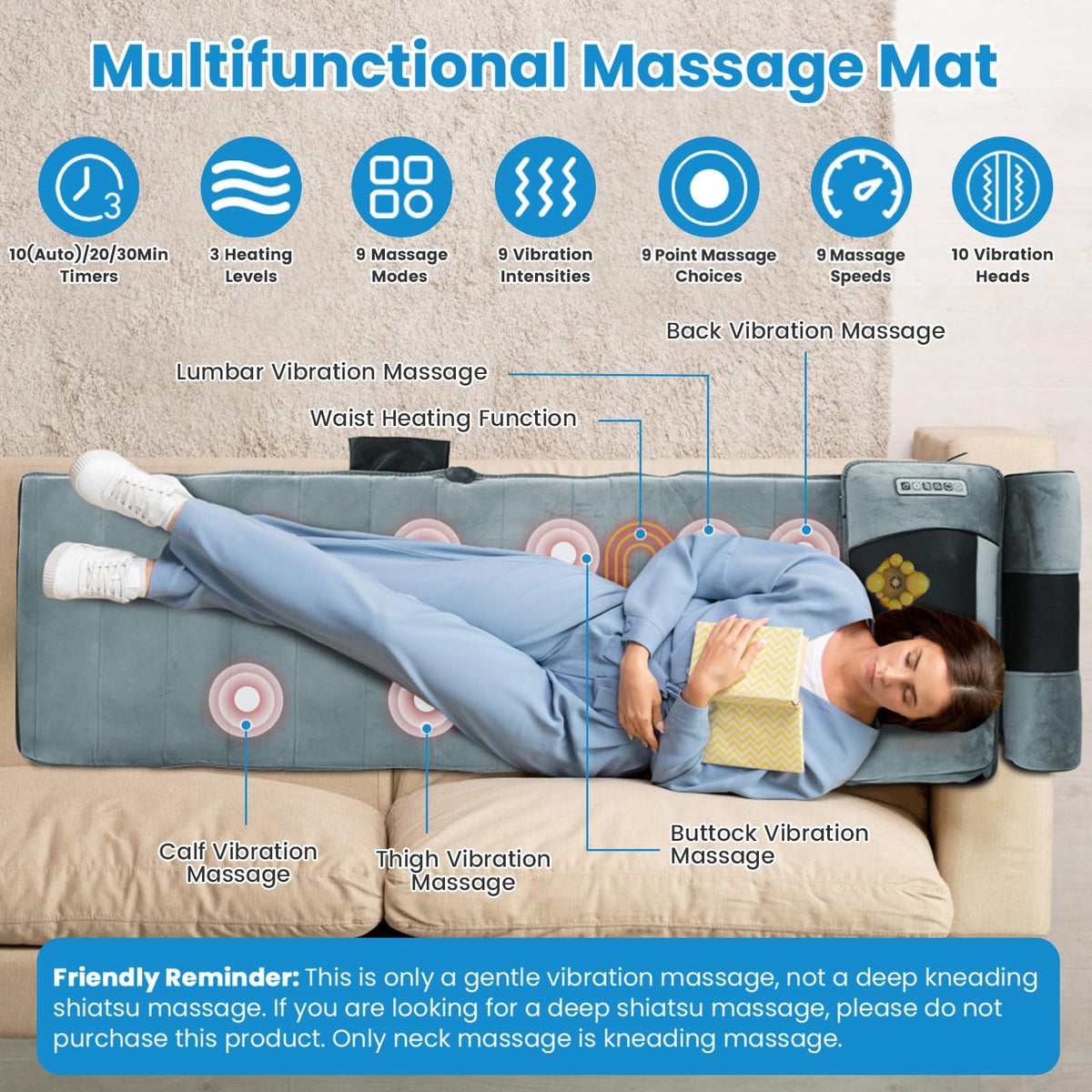 Full Body Massage Mat with Heat Y717660