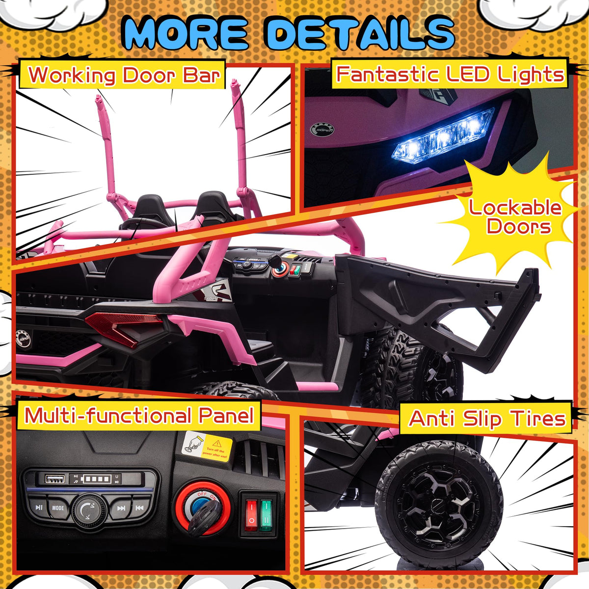 24V 10AH 2-Seater 4x4 Ride on Car UTV X8000