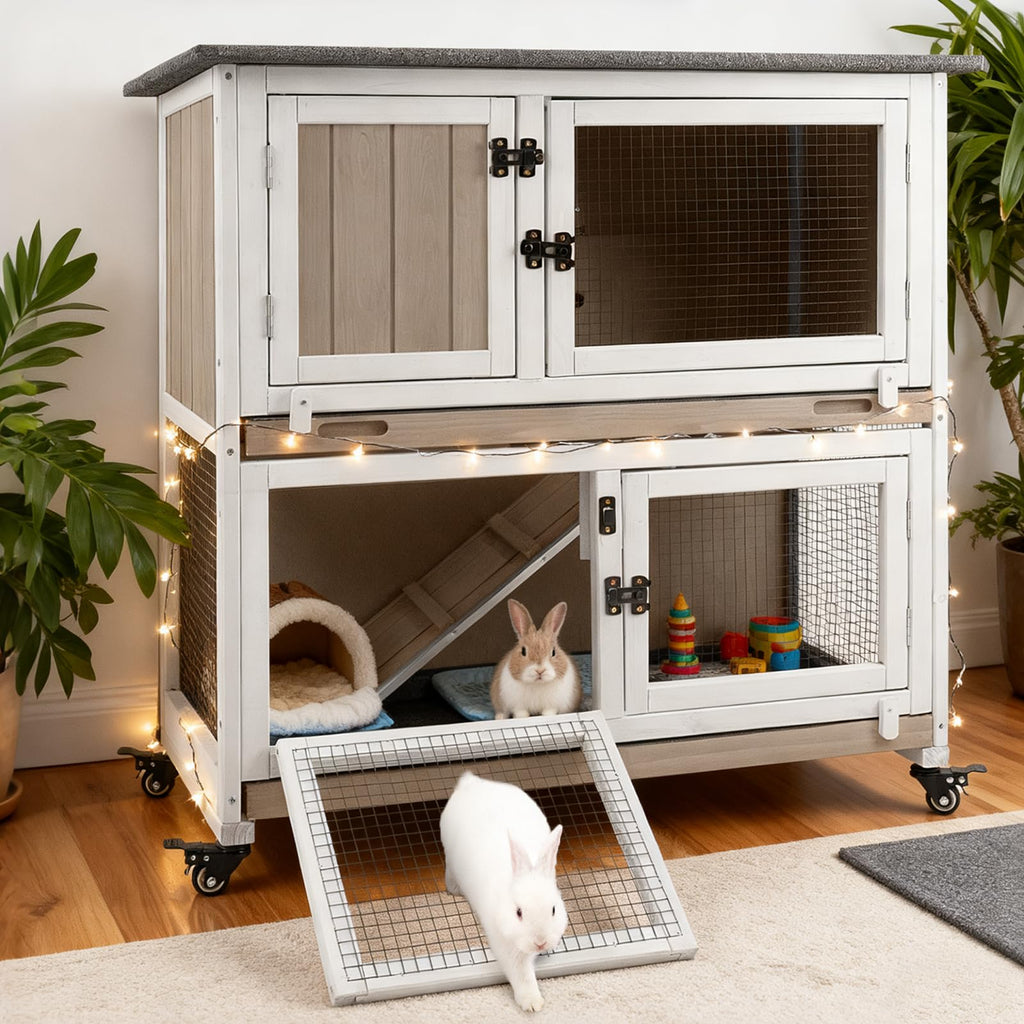 36" L 2-Story Rabbit Hutch on 4 Wheels L902146