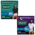 Adult Incontinence Underwear Bundle: Maximum Large Grey 28 Count and Overnight Large Grey 56 Count T539