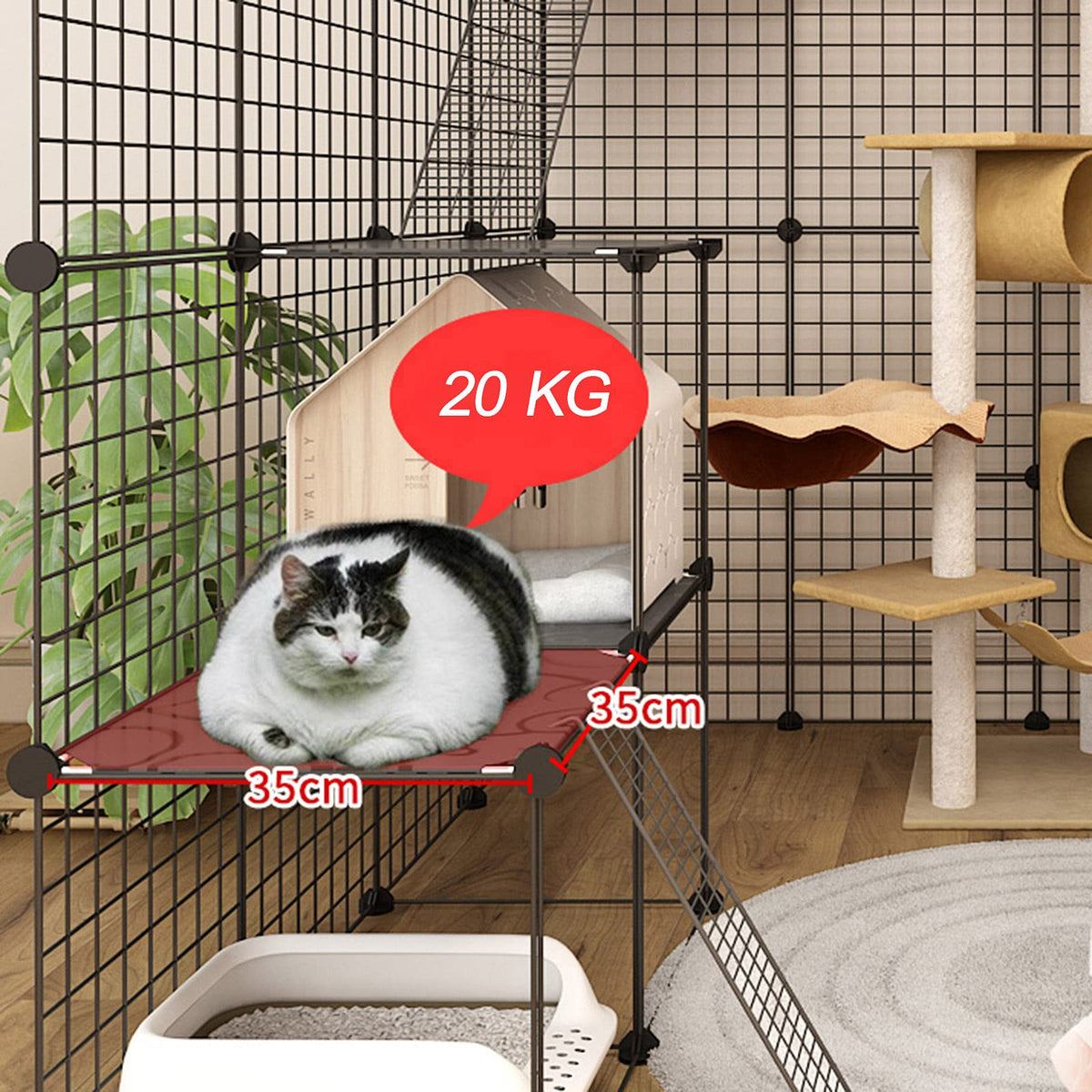 Cat Cage Indoor Playpen Metal Wire Kennel Small Animal Crate Z91339