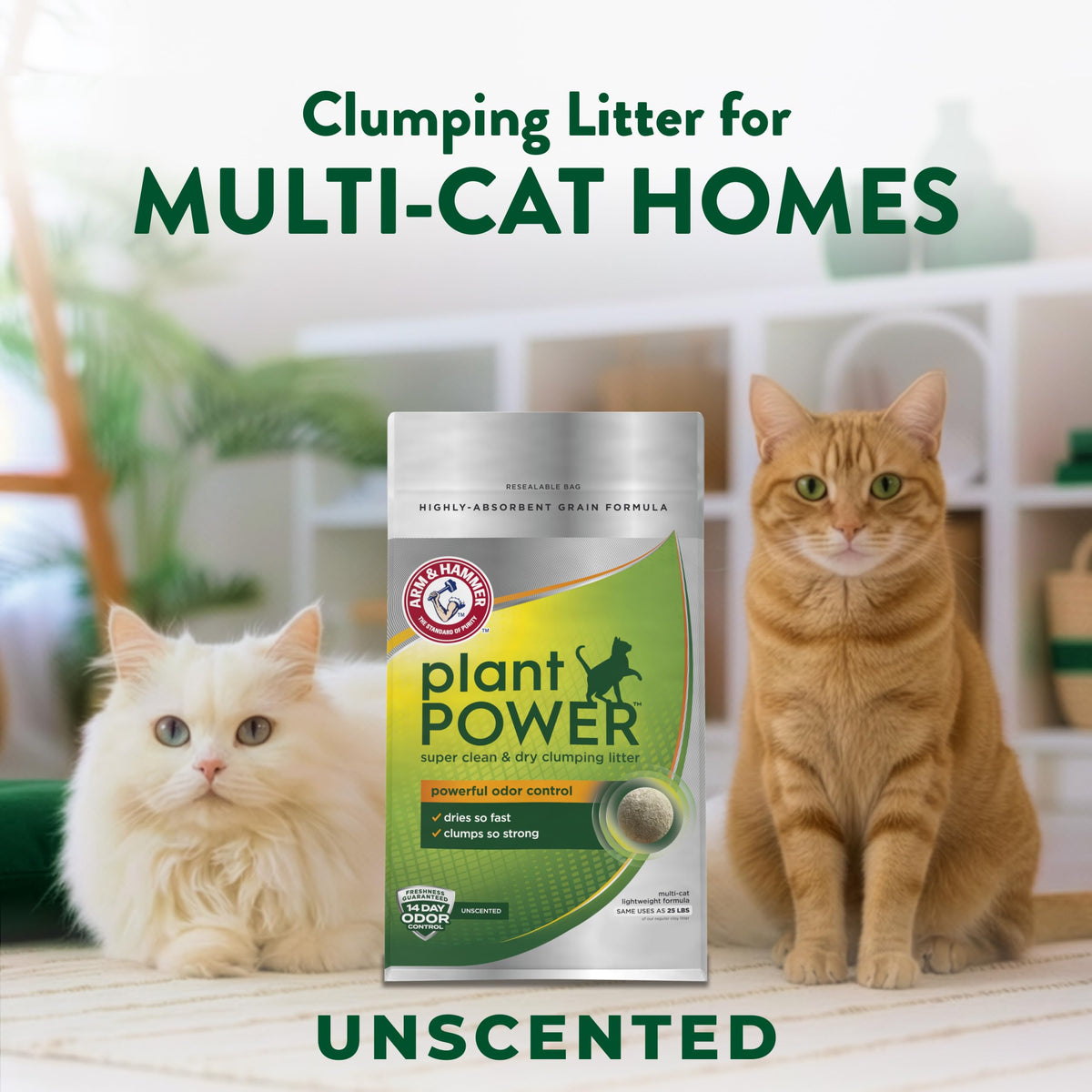Plant-Based Clumping Cat Litter Unscented 15 Lbs P33337