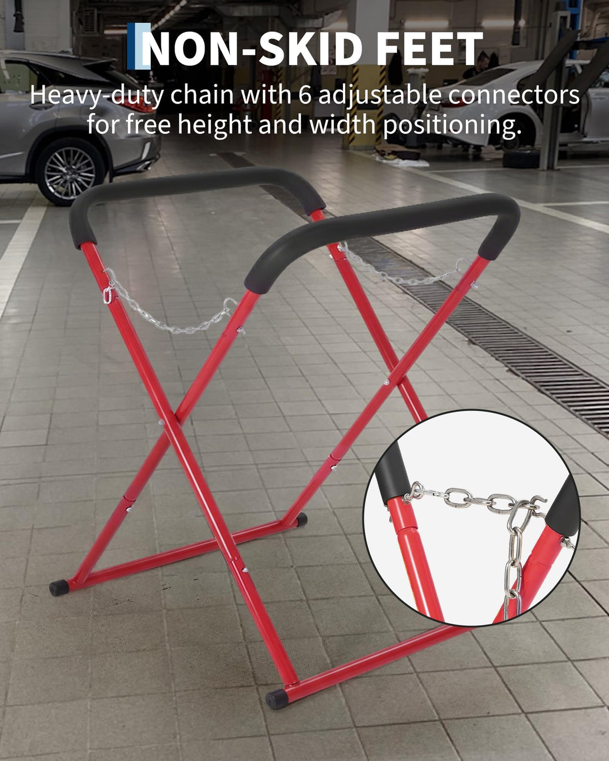Folding Auto Body Work Stand 500 LBS Capacity Adjustable Height Z104564