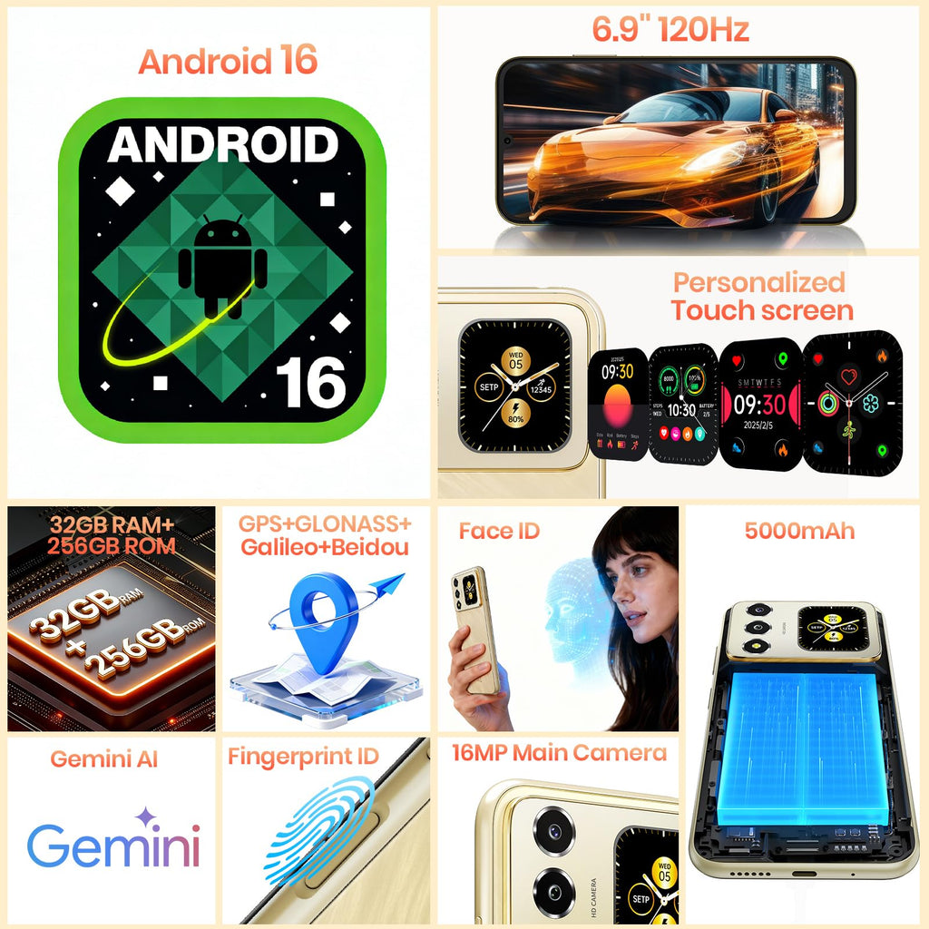 Unlocked 32GB+256GB+2TB Android Smartphone W24782