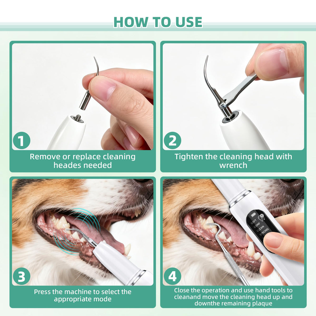 Ultrasonic Dog Teeth Cleaning Kit with LED Light H2773