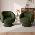 Green Set of 2 Swivel Barrel Accent Chairs S471708