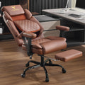 Big Tall Office Chair with Footrest Brown W1584
