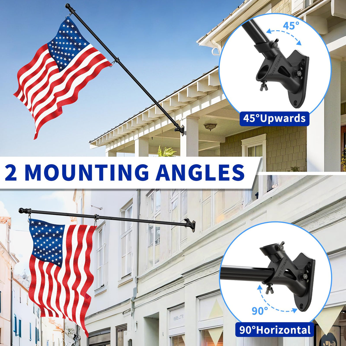 Heavy Duty Stainless Steel Flag Pole Holder 2 Positions L20392