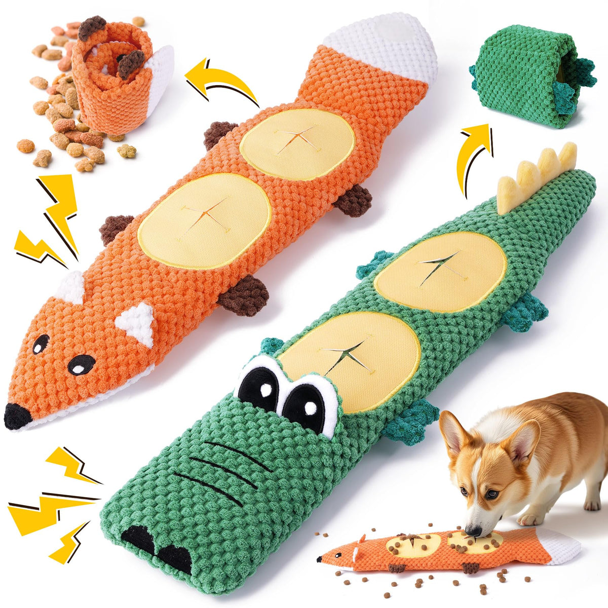 2 Pack No Stuffing Squeaky Dog Toys I8569