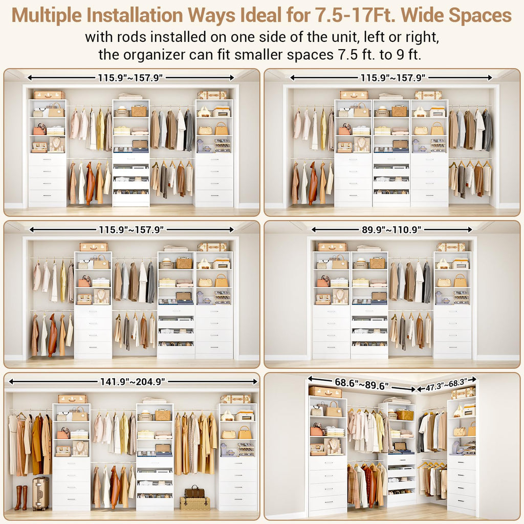 Wood Closet Organizer with 12 Drawers M9751