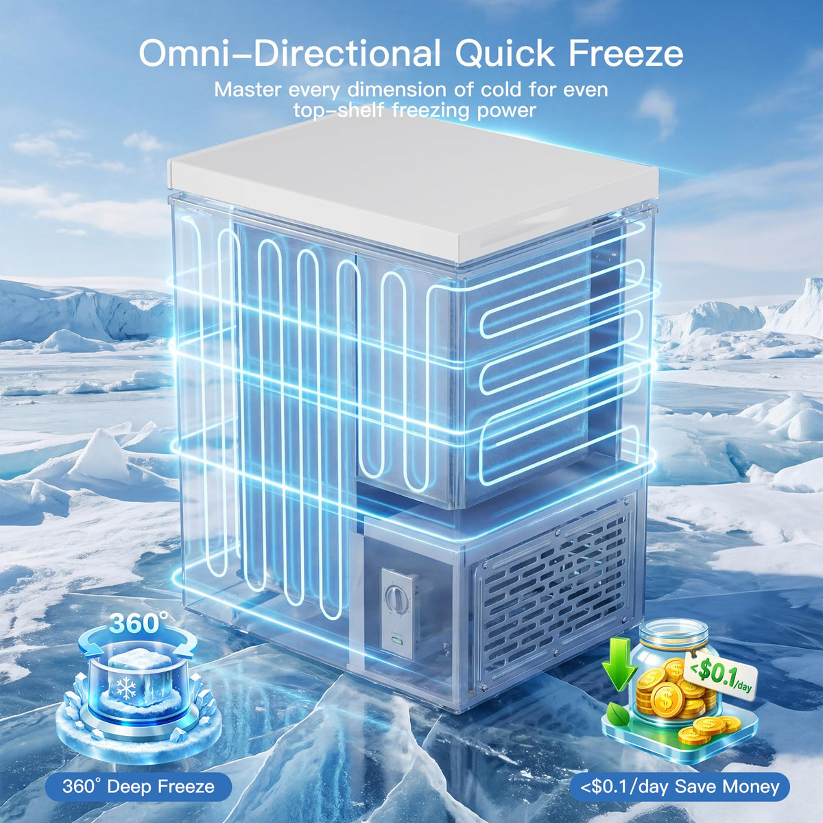 2.05 Cu.Ft Chest Freezer with 2 Removable Baskets J83045