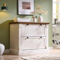 Antique White 2 Drawer File Cabinet R985