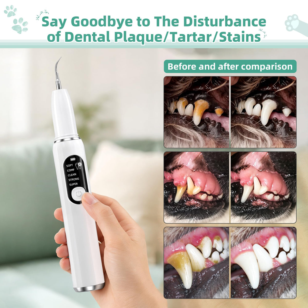Ultrasonic Dog Teeth Cleaning Kit with LED Light H2773