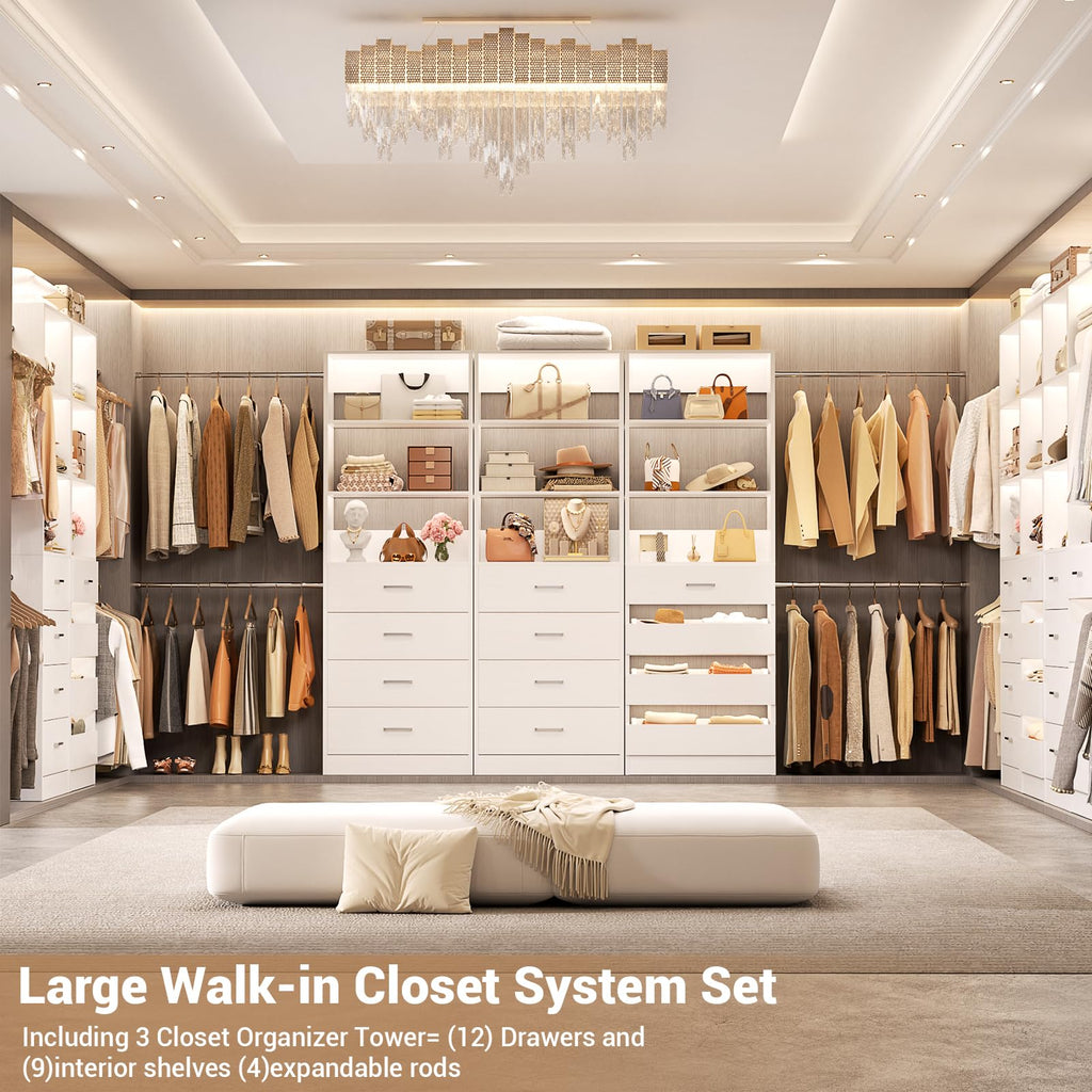 Wood Closet Organizer with 12 Drawers M9751