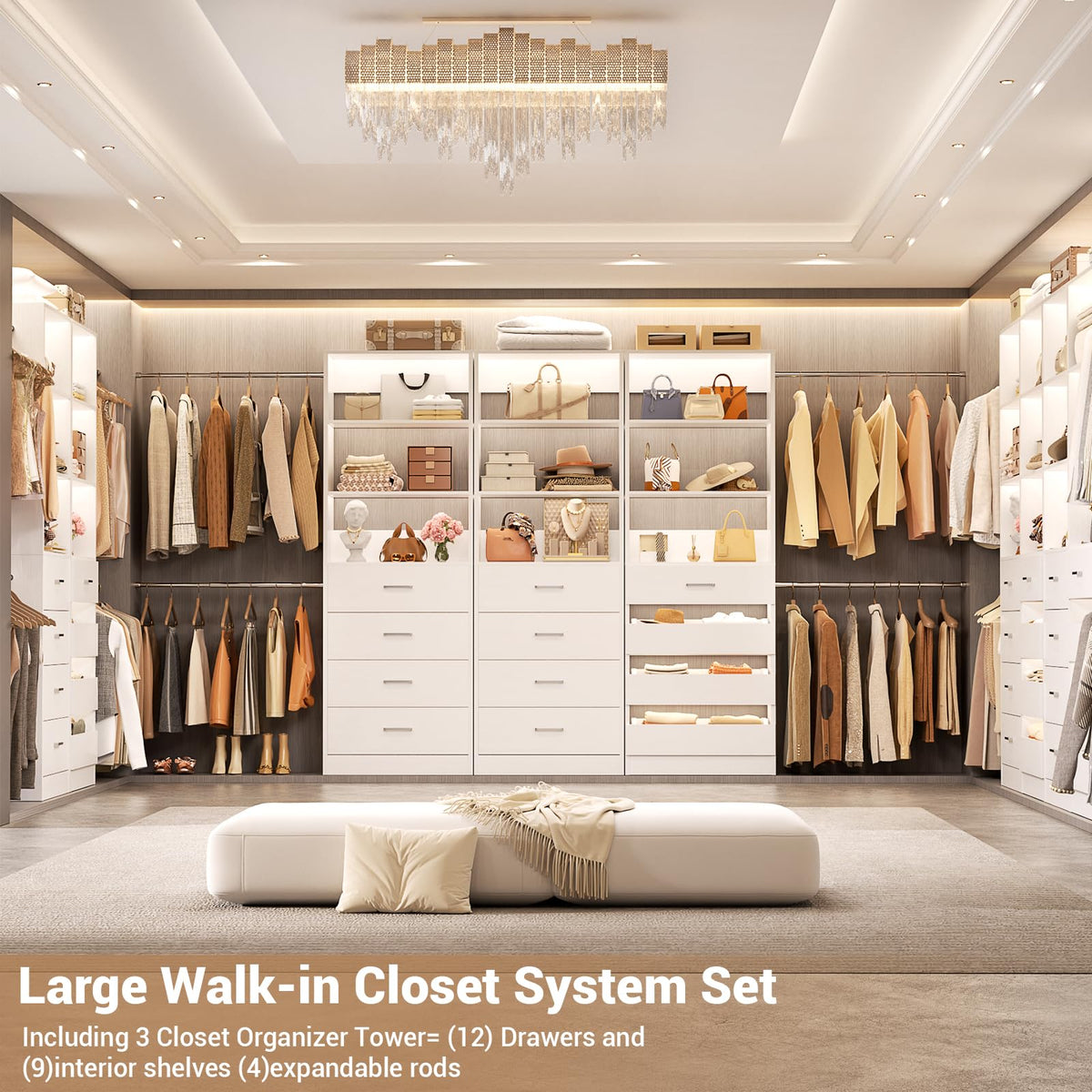Wood Closet Organizer with 12 Drawers M9751