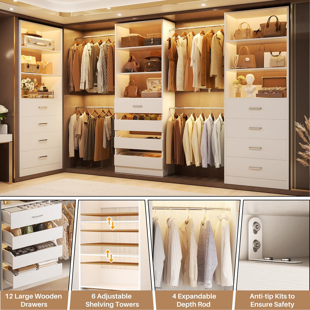 Wood Closet Organizer with 12 Drawers M9751