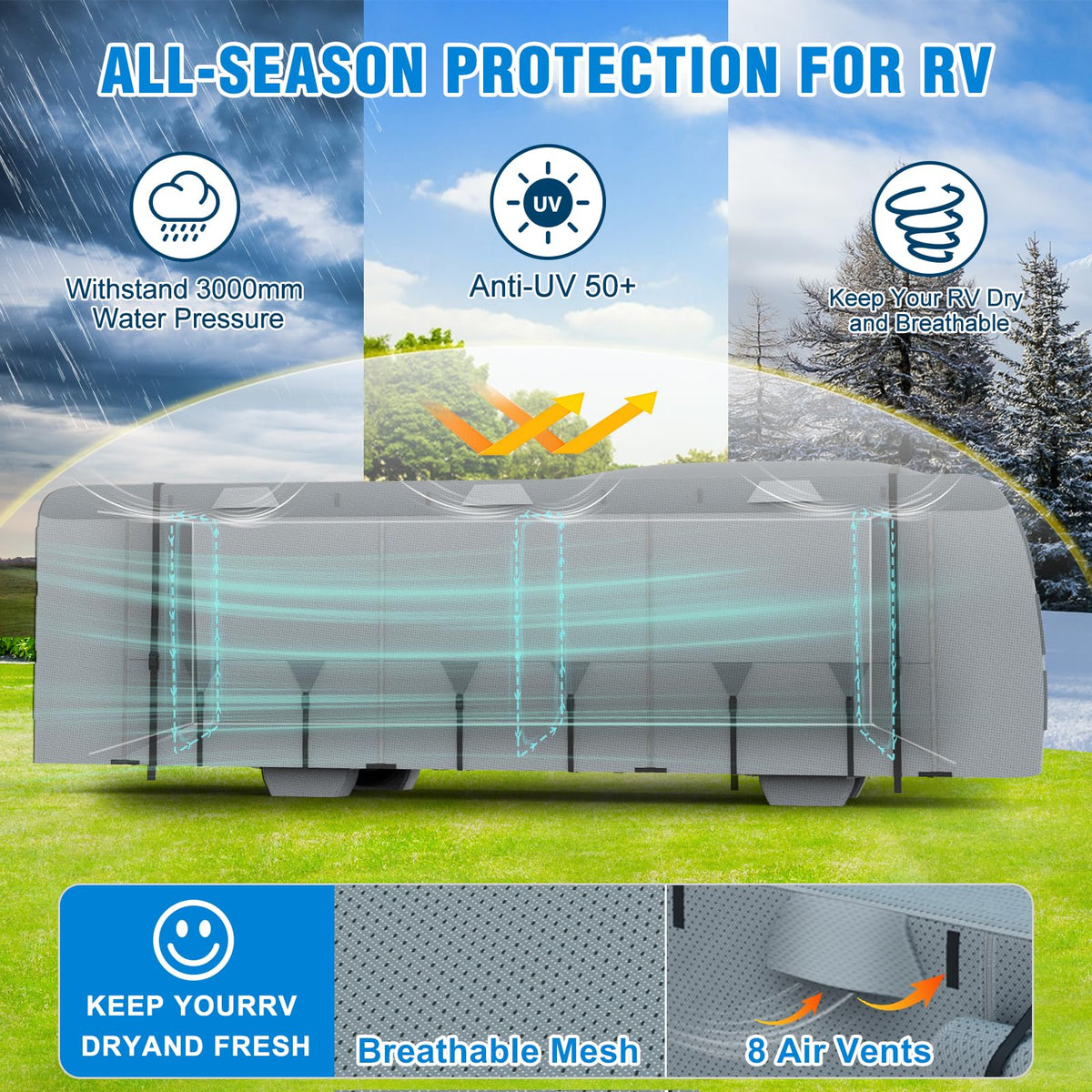 37'-40' Class A Motorhome RV Cover Q1417