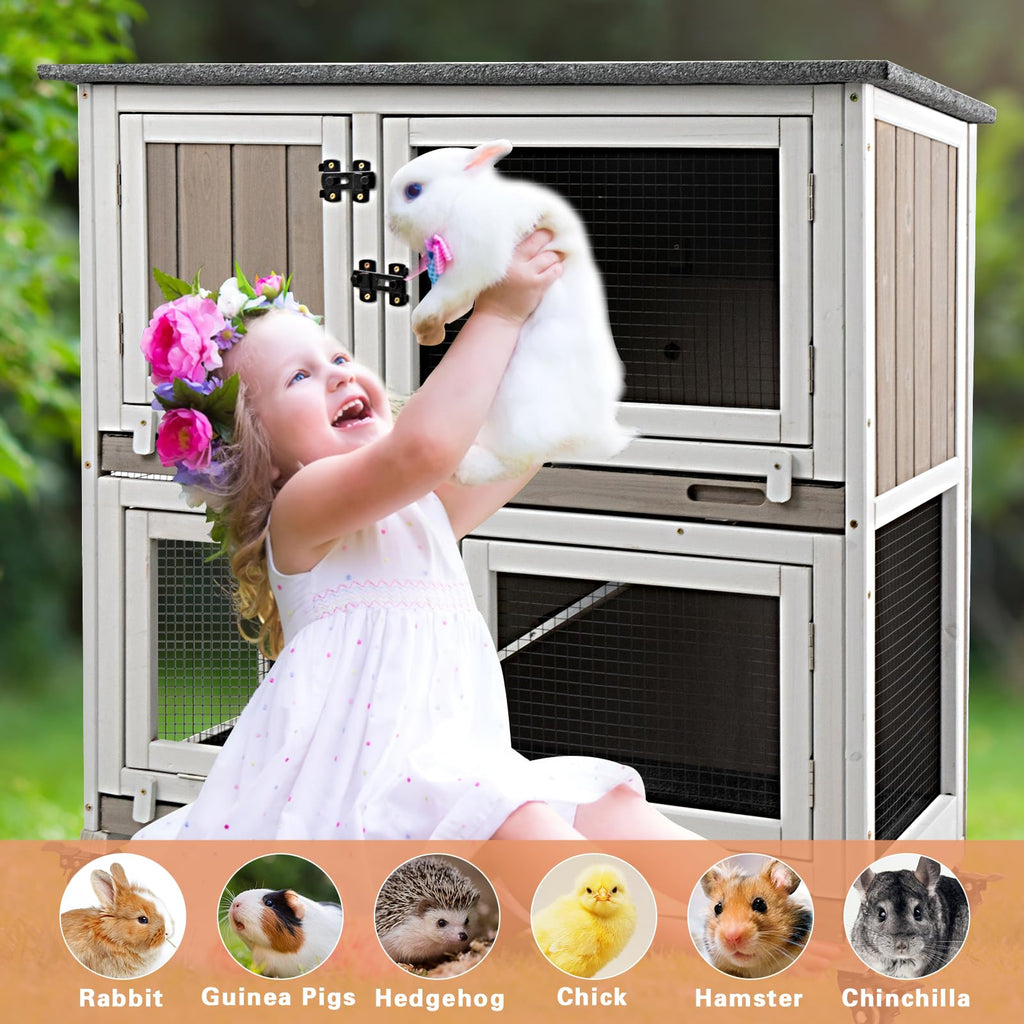 36" L 2-Story Rabbit Hutch on 4 Wheels L902146