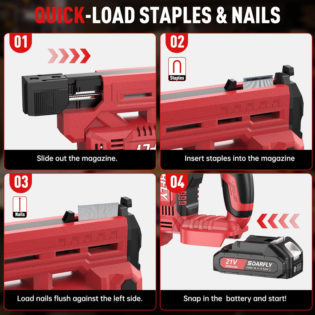 18 Gauge 2-in-1 Cordless Brad Nailer Stapler N48925