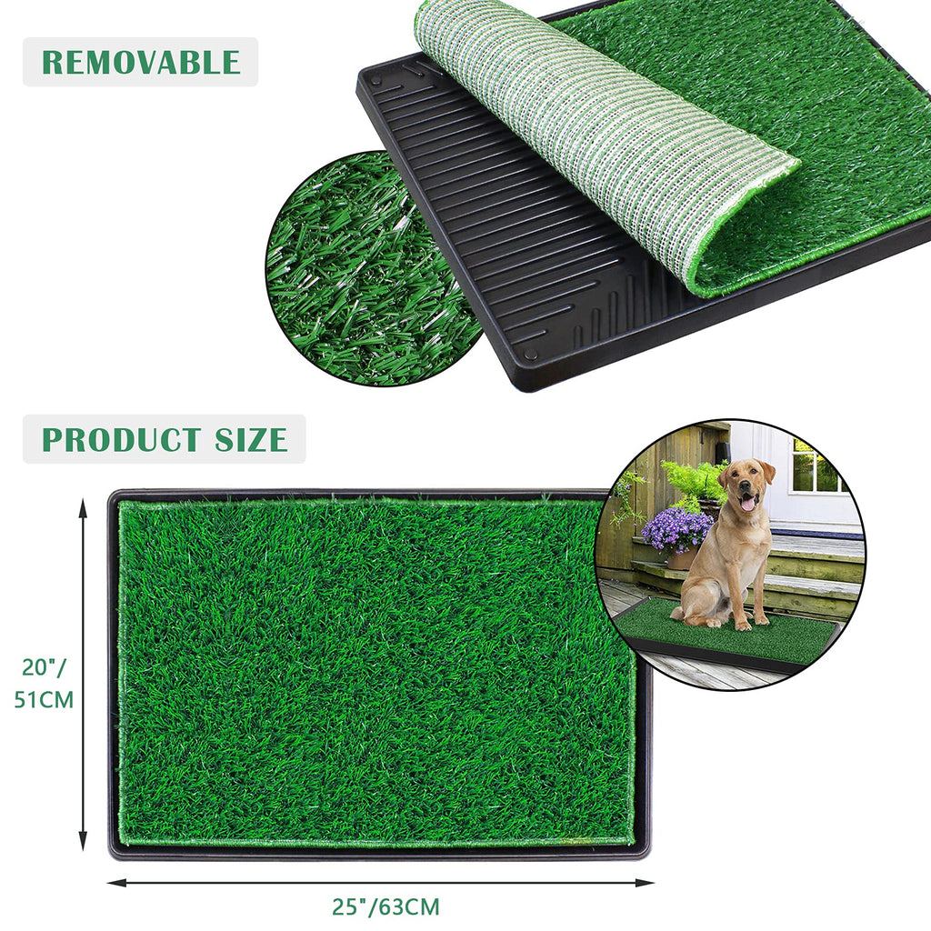 Large Dog Grass Pad with Tray and 2 Artificial Pee Grasses L5394