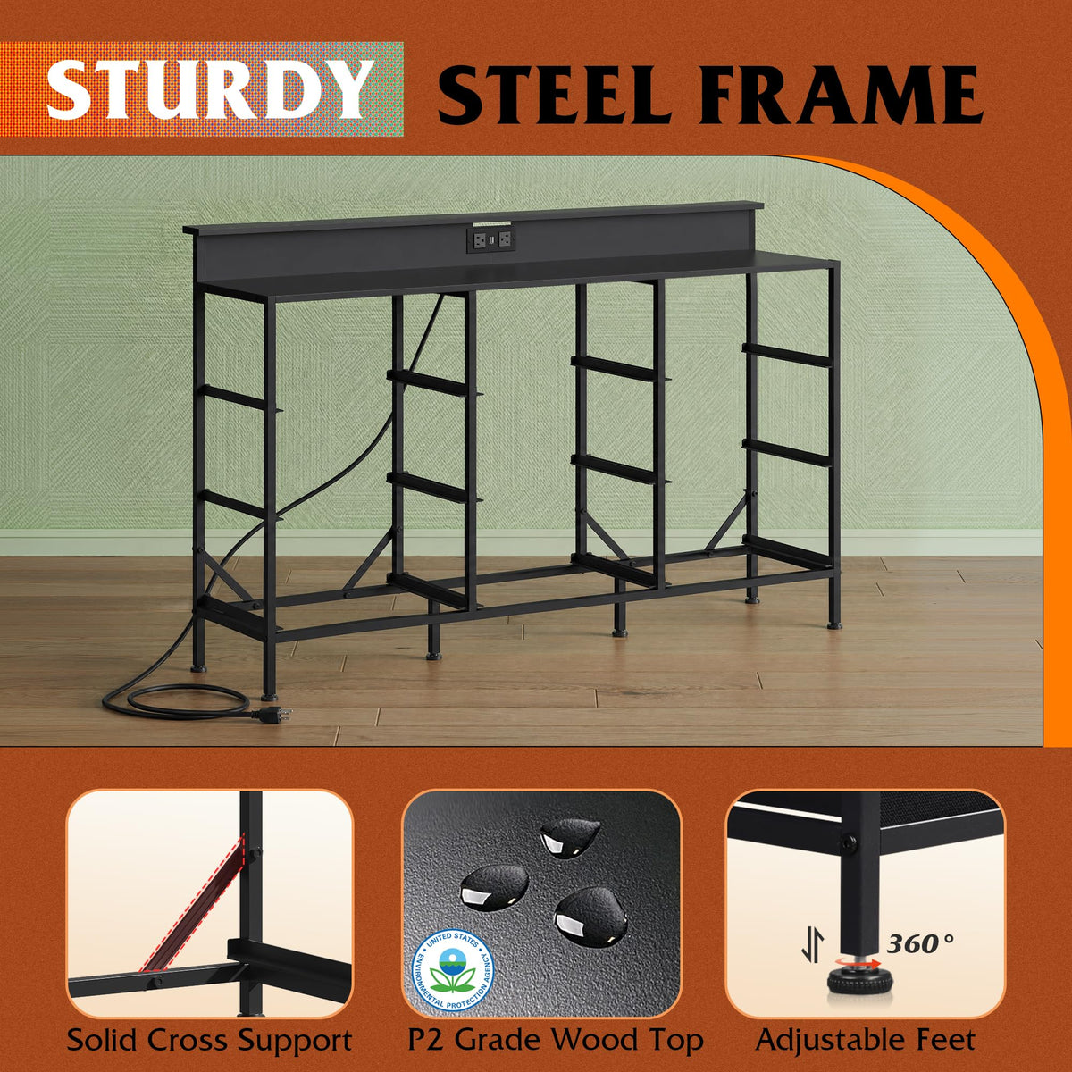 Black 9 Drawer Fabric Dresser H228