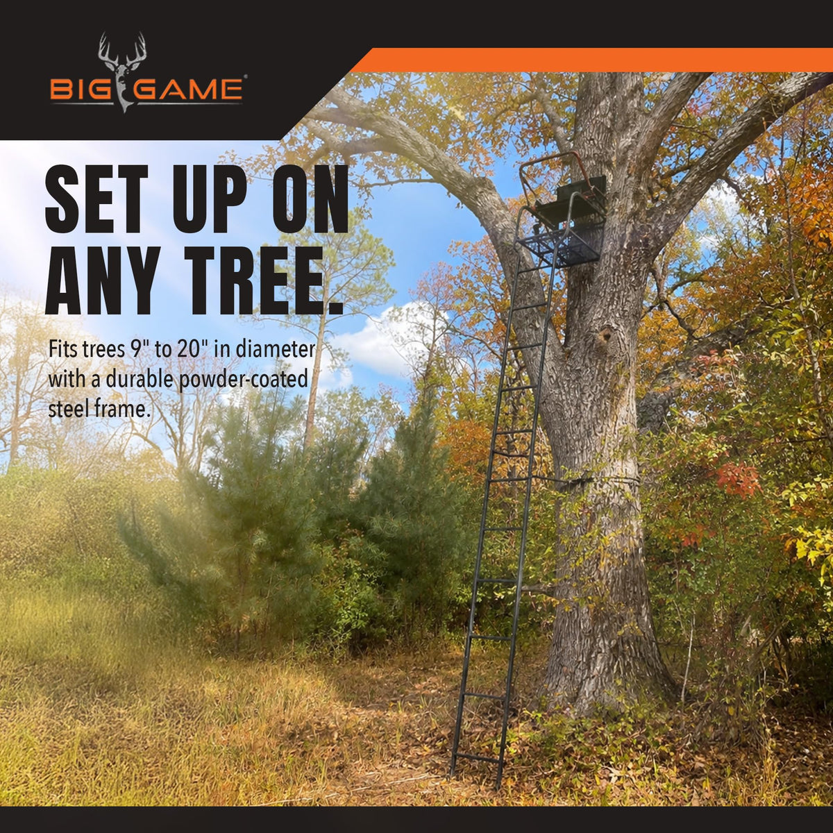 Ladder Treestand with Flip Back Seat J17811