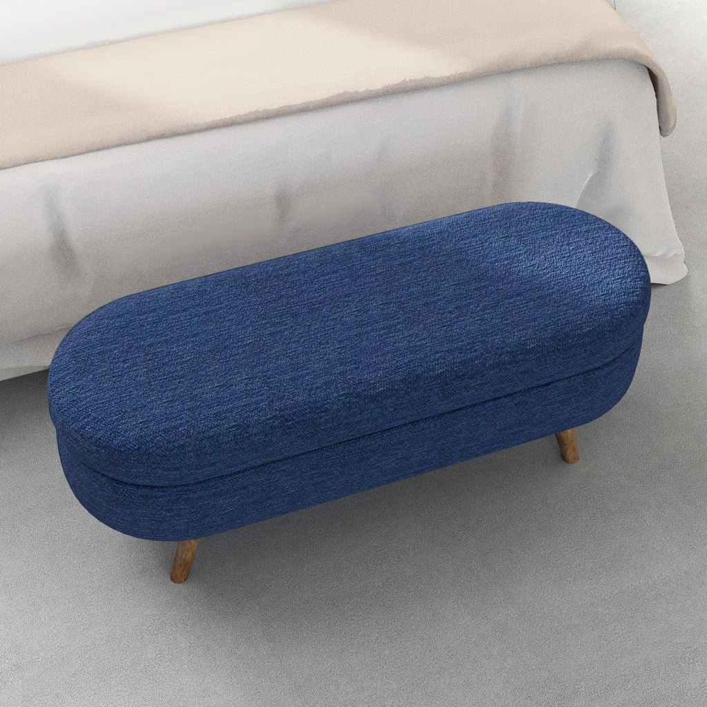 Oval Storage Bench with Rubber Wood Legs K46909